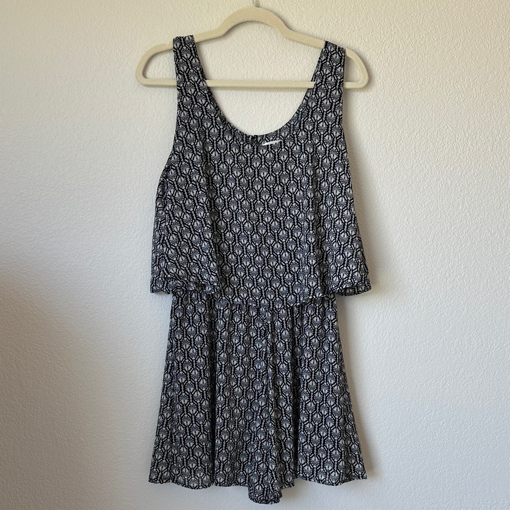 Xhilaration Black and White Patterned Mini Romper